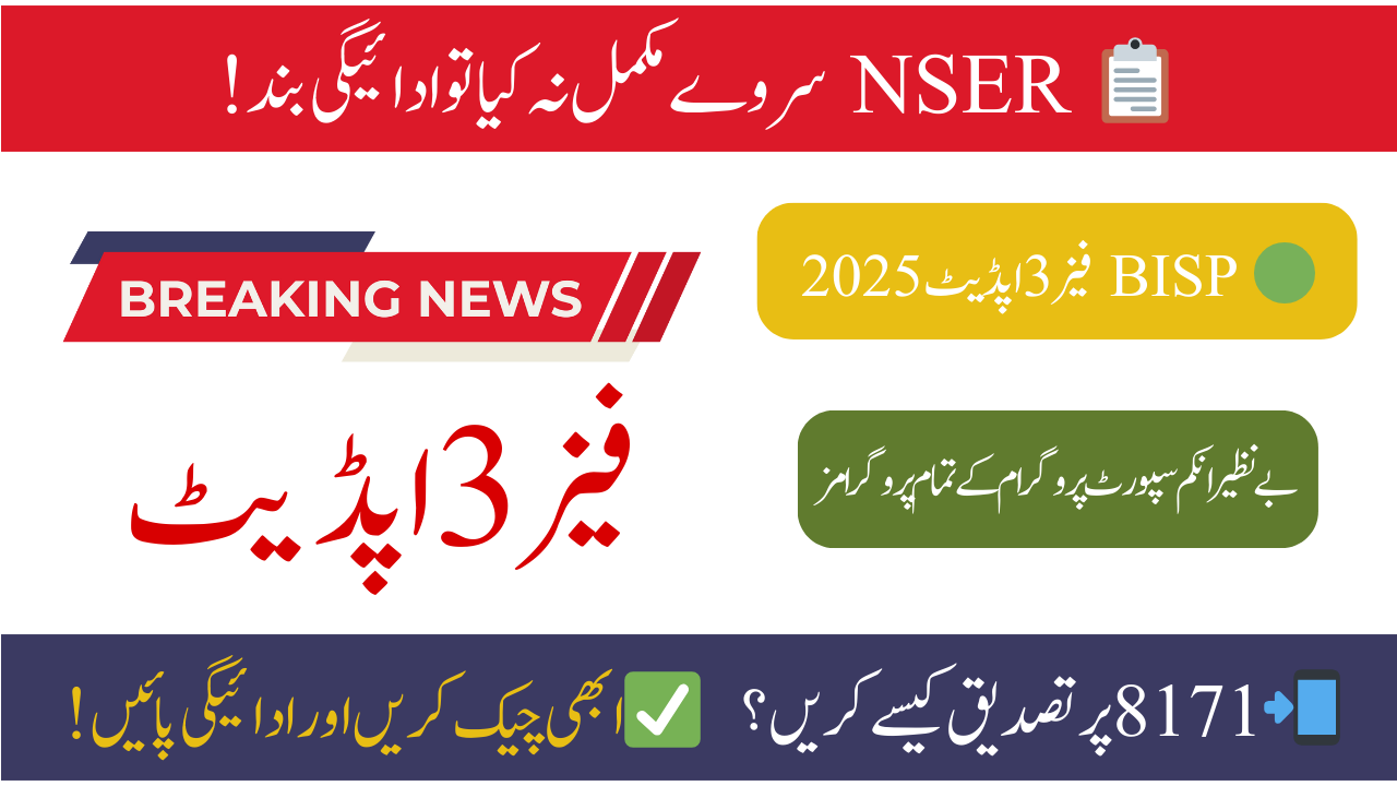 BISP Phase 3 NSER Verification Process via 8171