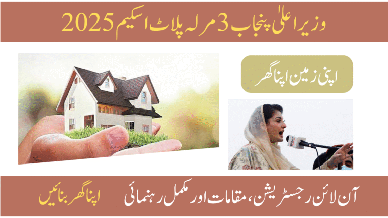 CM Punjab 3 Marla Plot Scheme Registration online