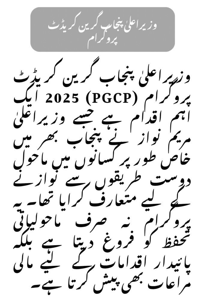 CM Punjab 2025 Green Credit Program for Farmers